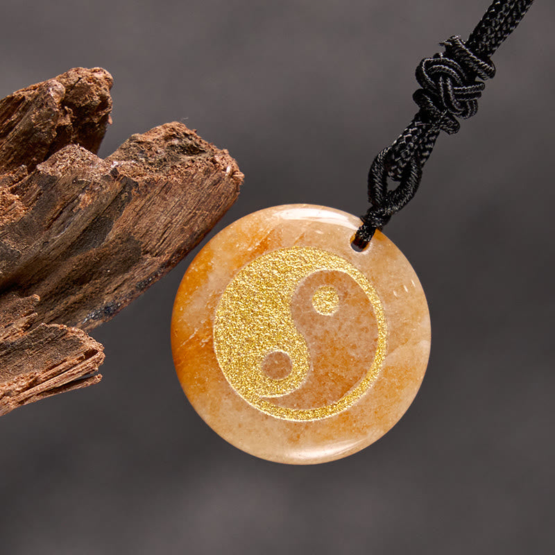 Buddha Stones Collar con colgante espiritual Yin Yang, amatista, ojo de tigre, aventurina verde y varios cristales - Aventurina naranja - image 37