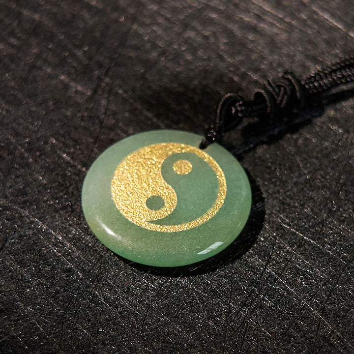 Buddha Stones Collar con colgante espiritual Yin Yang, amatista, ojo de tigre, aventurina verde y varios cristales - image 2