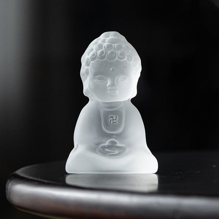 Buddha Stones Mini Tathagata Buda Liuli Serenity Decoración de escritorio - image 1