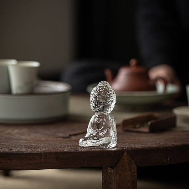 Buddha Stones Mini Tathagata Buda Liuli Serenity Decoración de escritorio