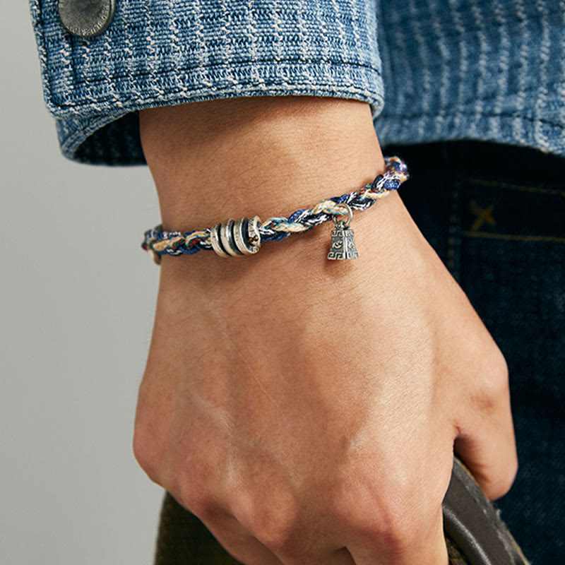 Pulsera de bendición hecha a mano con dije de escamas de monedas de plata de ley 925 con Buddha Stones