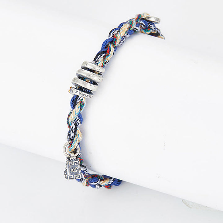 Pulsera de bendición hecha a mano con dije de escamas de monedas de plata de ley 925 con Buddha Stones