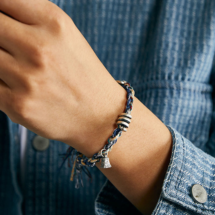 Pulsera de bendición hecha a mano con dije de escamas de monedas de plata de ley 925 con Buddha Stones