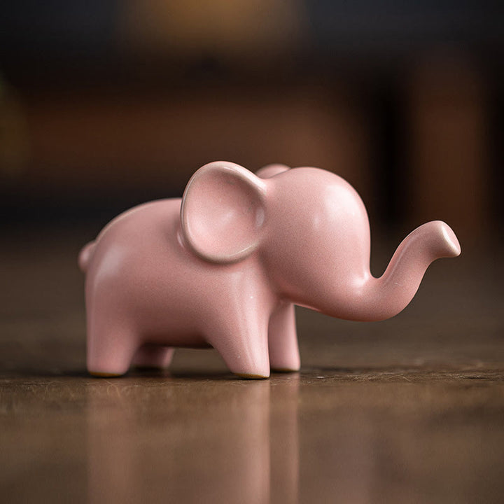 Buddha Stones pequeño elefante de cerámica hogar té mascota estatuilla decoración de escritorio