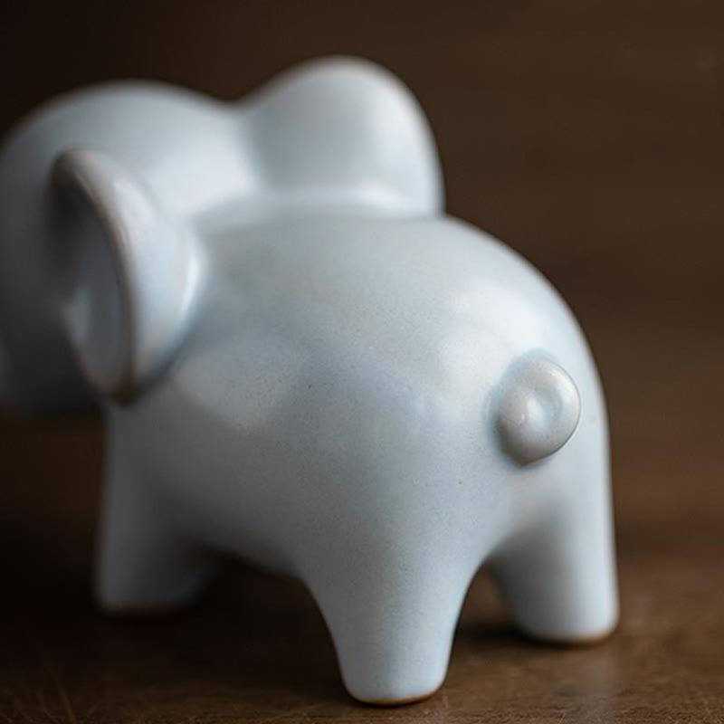 Buddha Stones pequeño elefante de cerámica hogar té mascota estatuilla decoración de escritorio