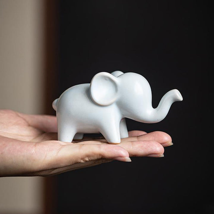 Buddha Stones pequeño elefante de cerámica hogar té mascota estatuilla decoración de escritorio