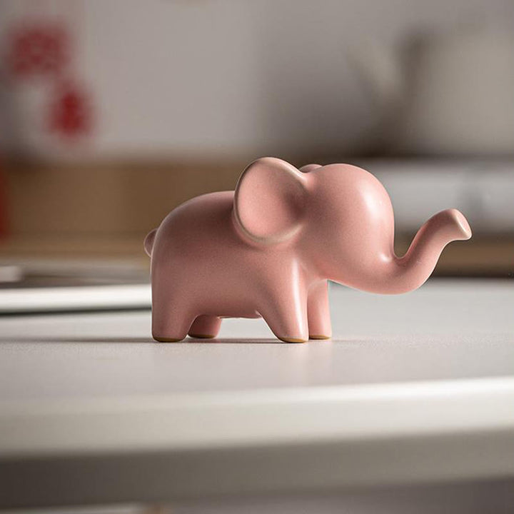 Buddha Stones pequeño elefante de cerámica hogar té mascota estatuilla decoración de escritorio