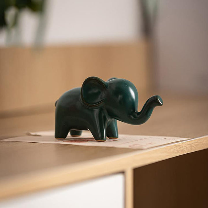 Buddha Stones pequeño elefante de cerámica hogar té mascota estatuilla decoración de escritorio