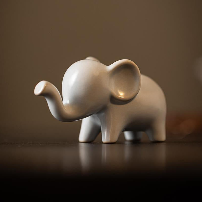 Buddha Stones pequeño elefante de cerámica hogar té mascota estatuilla decoración de escritorio