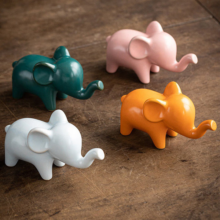 Buddha Stones pequeño elefante de cerámica hogar té mascota estatuilla decoración de escritorio