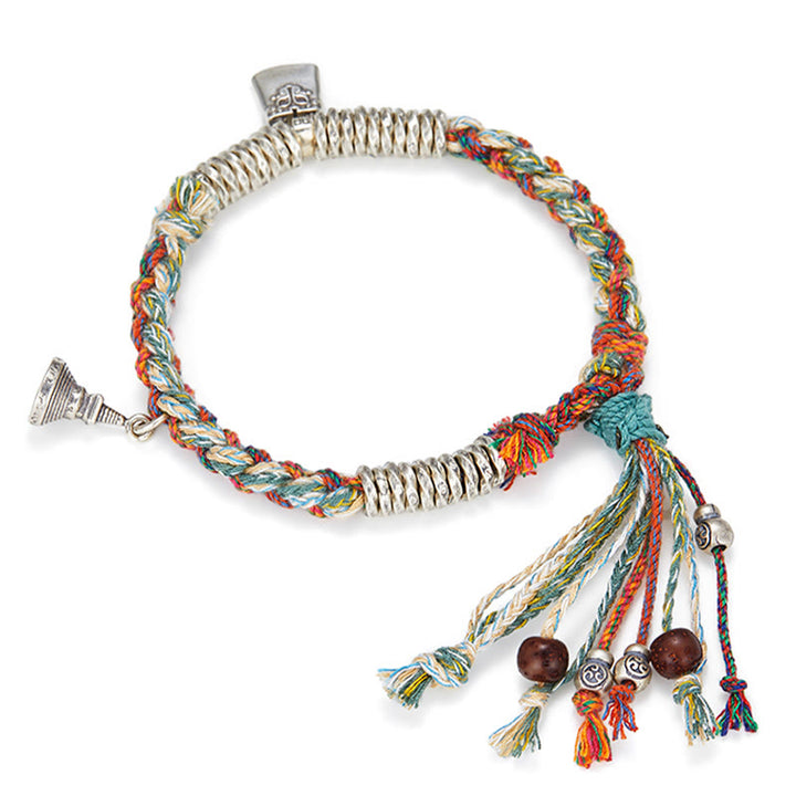 Pulsera de múltiples hebras de protección hecha a mano de plata de ley 925 con Buddha Stones