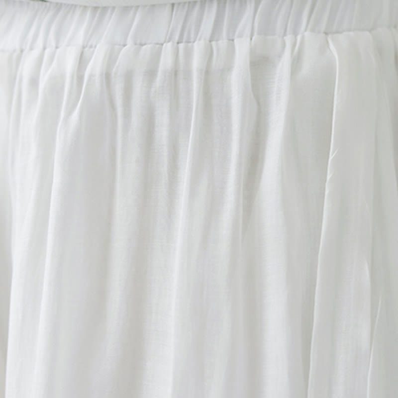 Buddha Stones Conjunto de 2 piezas de camiseta de manga corta con bordado de flores y pantalones de pierna ancha - image 24