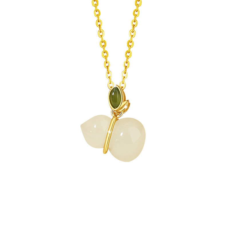 Colgante de collar de abundancia de calabaza de jade hetiano de plata de ley 925 con Buddha Stones - image 11