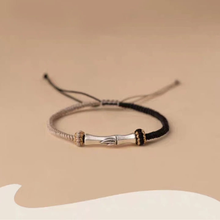 Pulsera Trenzada De Protección De Bambú De Plata De Ley 925 Con Buddha Stones - image 8
