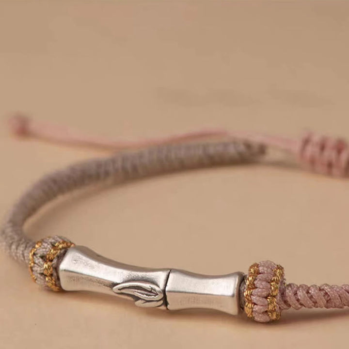 Pulsera Trenzada De Protección De Bambú De Plata De Ley 925 Con Buddha Stones - image 11