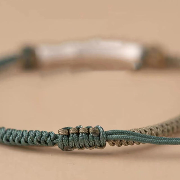 Pulsera Trenzada De Protección De Bambú De Plata De Ley 925 Con Buddha Stones - image 12