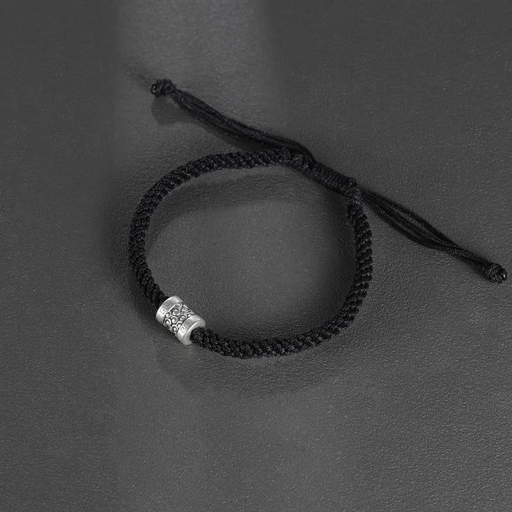 Pulsera de fuerza de nube de la suerte con hilo rojo de plata de ley 999 con Buddha Stones