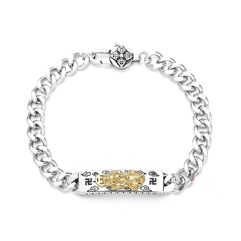 Pulsera de sabiduría con hebilla de resorte y esvástica Pixiu Om Mani Padme Hum de Buddha Stones