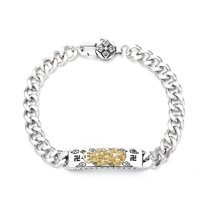 Pulsera de sabiduría con hebilla de resorte y esvástica Pixiu Om Mani Padme Hum de Buddha Stones