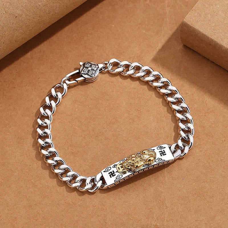 Pulsera de sabiduría con hebilla de resorte y esvástica Pixiu Om Mani Padme Hum de Buddha Stones