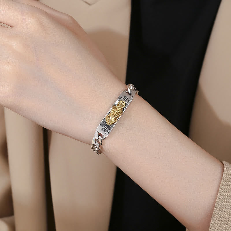 Pulsera de sabiduría con hebilla de resorte y esvástica Pixiu Om Mani Padme Hum de Buddha Stones