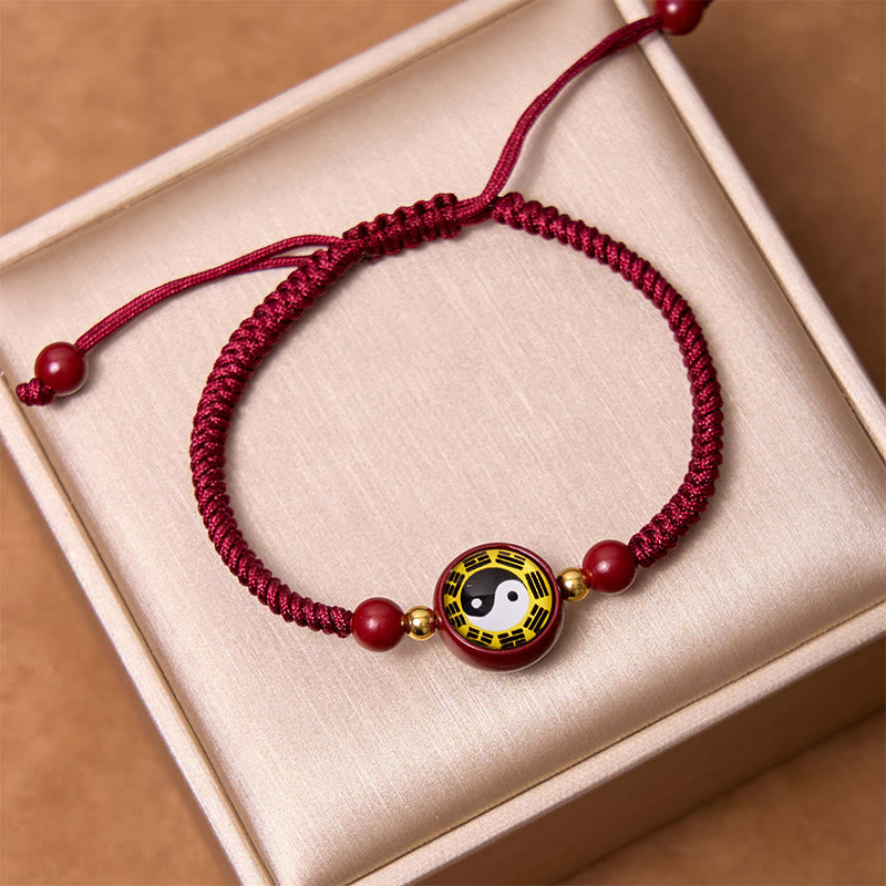 Pulsera de bendición Bagua con símbolo de Yin Yang, hilo rojo, cinabrio de la suerte, Buddha Stones - image 6