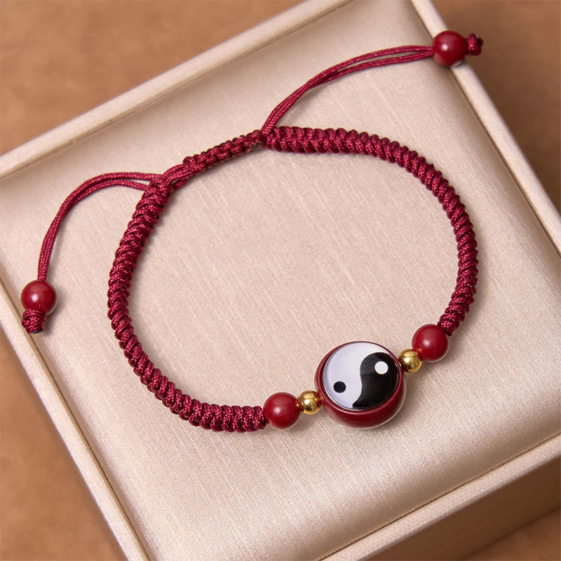 Pulsera de bendición Bagua con símbolo de Yin Yang, hilo rojo, cinabrio de la suerte, Buddha Stones - image 3
