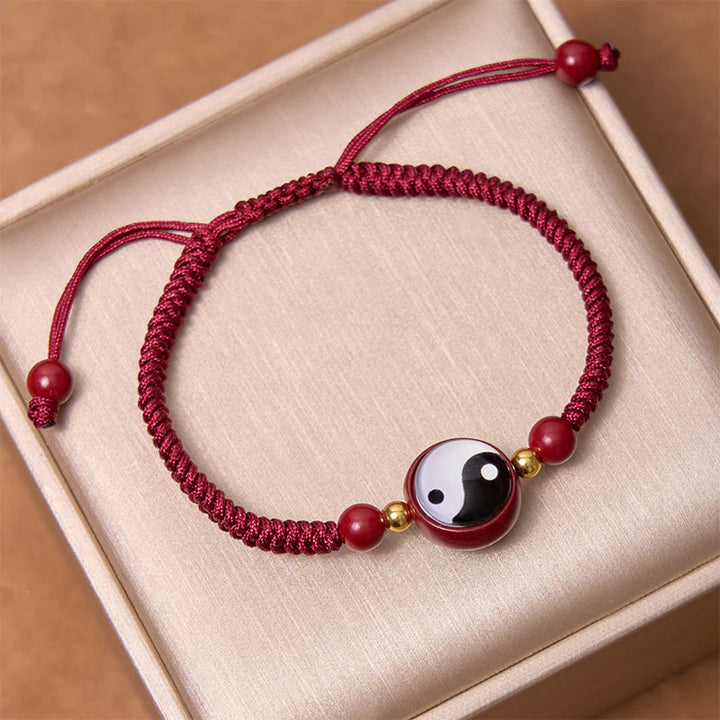 Pulsera de bendición Bagua con símbolo de Yin Yang, hilo rojo, cinabrio de la suerte, Buddha Stones - image 3