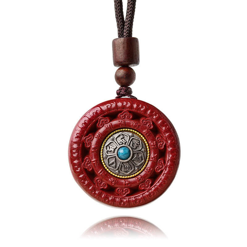 Colgante de collar giratorio con Buddha Stones cinabrio Om Mani Padme Hum bendición - image 15