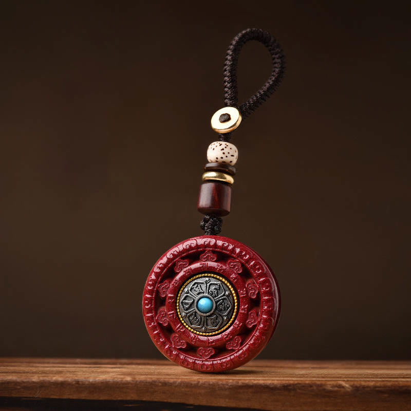 Colgante de collar giratorio con Buddha Stones cinabrio Om Mani Padme Hum bendición - image 9