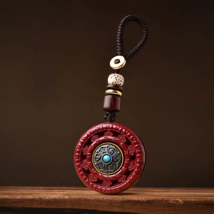 Colgante de collar giratorio con Buddha Stones cinabrio Om Mani Padme Hum bendición - image 9