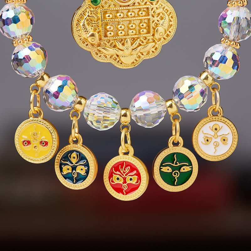 Buddha Stones, pez Koi de la suerte, cinco dioses de la riqueza, decoración colgante
