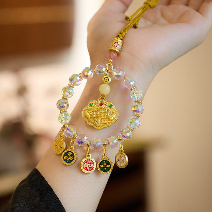 Buddha Stones, pez Koi de la suerte, cinco dioses de la riqueza, decoración colgante