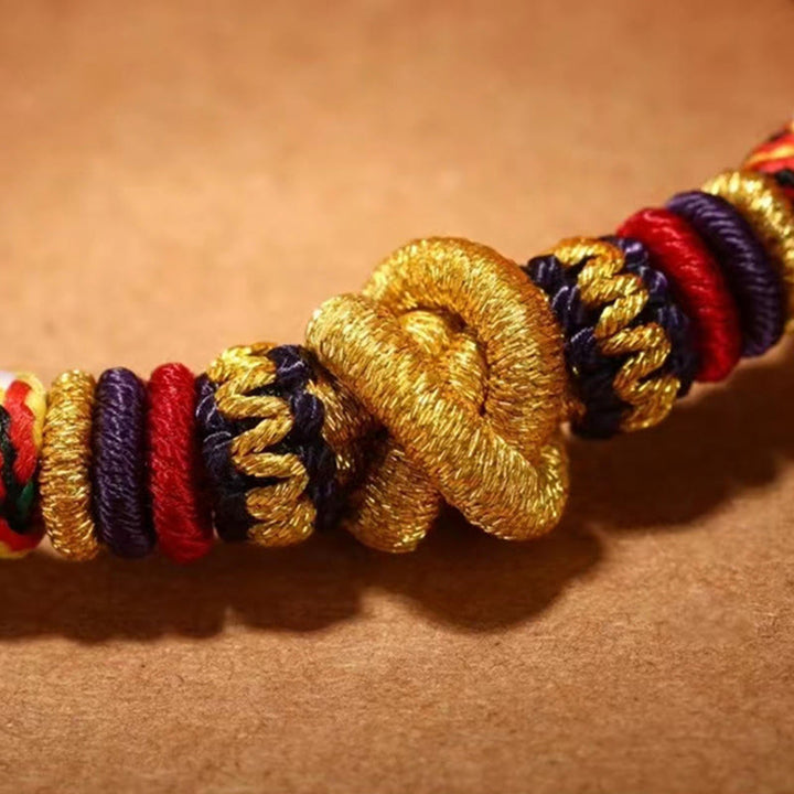 Pulsera de fe con nudo de King Kong Om Mani Padme Hum de plata de ley 925 con Buddha Stones