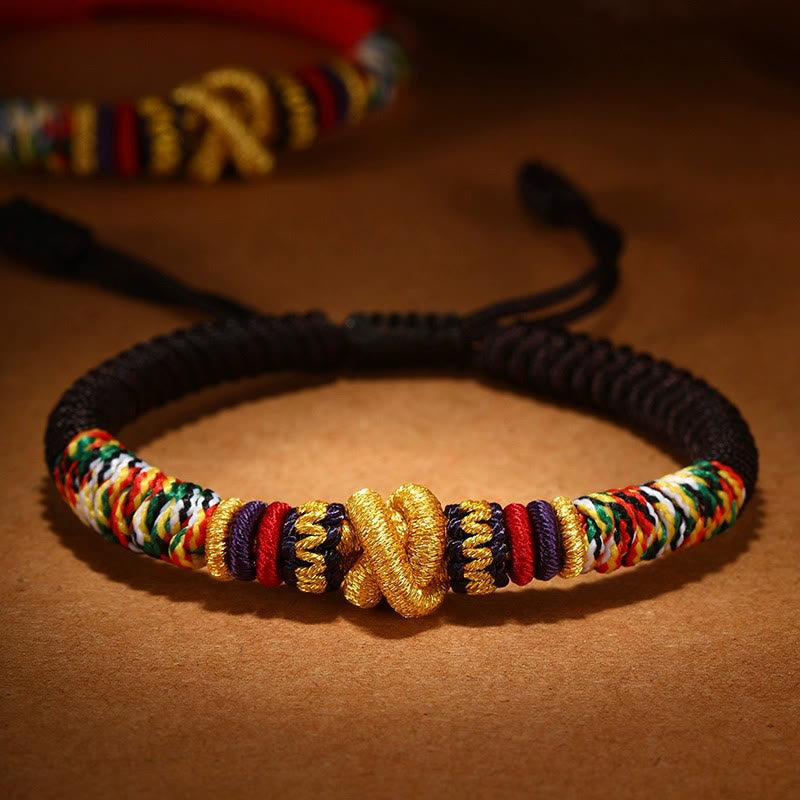 Pulsera de fe con nudo de King Kong Om Mani Padme Hum de plata de ley 925 con Buddha Stones