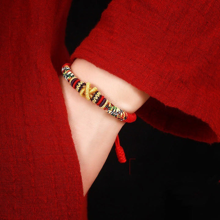 Pulsera de fe con nudo de King Kong Om Mani Padme Hum de plata de ley 925 con Buddha Stones