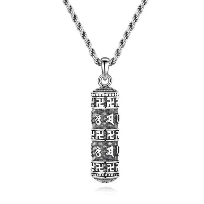Buddha Stones Om Mani Padme Hum esvástica cadena trenzada colgante de collar de sabiduría - image 7