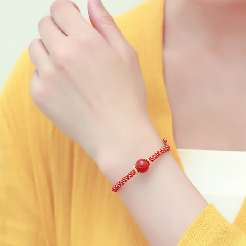 Buddha Stones hechas a mano, ágata roja, amatista, Cuarzo rutilado dorado, cuentas de cristal rosa, pulsera trenzada tranquila