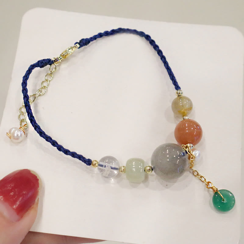 Buddha Stones, piedra lunar, cuentas de piedra solar, hebilla de paz, pulsera curativa