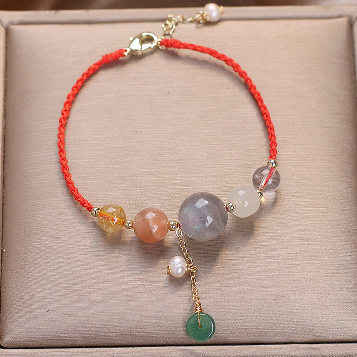 Buddha Stones, piedra lunar, cuentas de piedra solar, hebilla de paz, pulsera curativa
