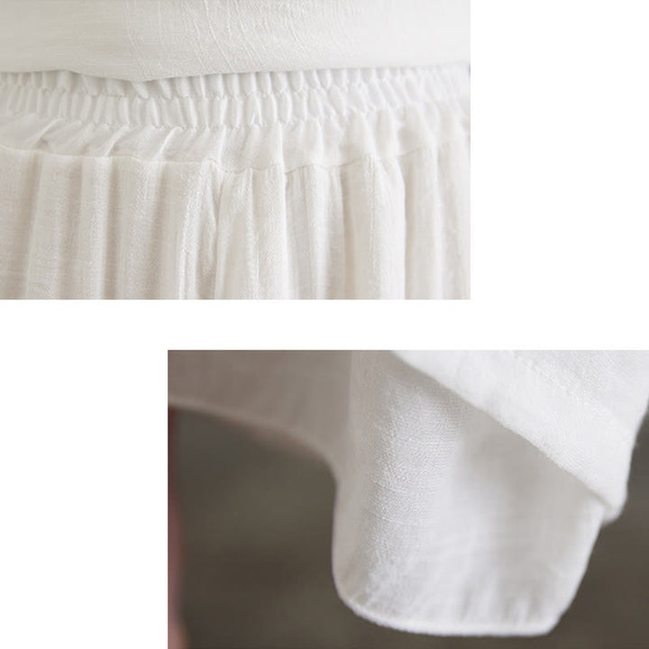 Buddha Stones 2 piezas camisa de manga larga con botones de rana pantalones de pierna ancha ropa de lino de algodón para meditación