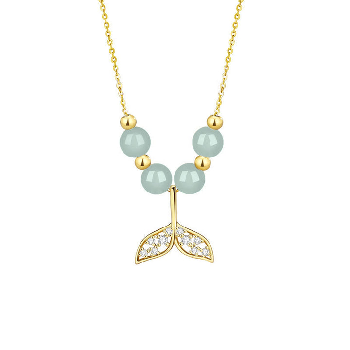 Colgante de collar de la suerte con cuentas de jade hetiano de plata de ley 925 con Buddha Stones