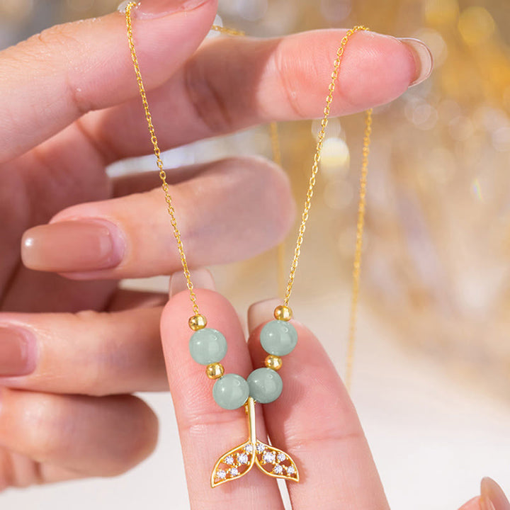 Colgante de collar de la suerte con cuentas de jade hetiano de plata de ley 925 con Buddha Stones - image 7