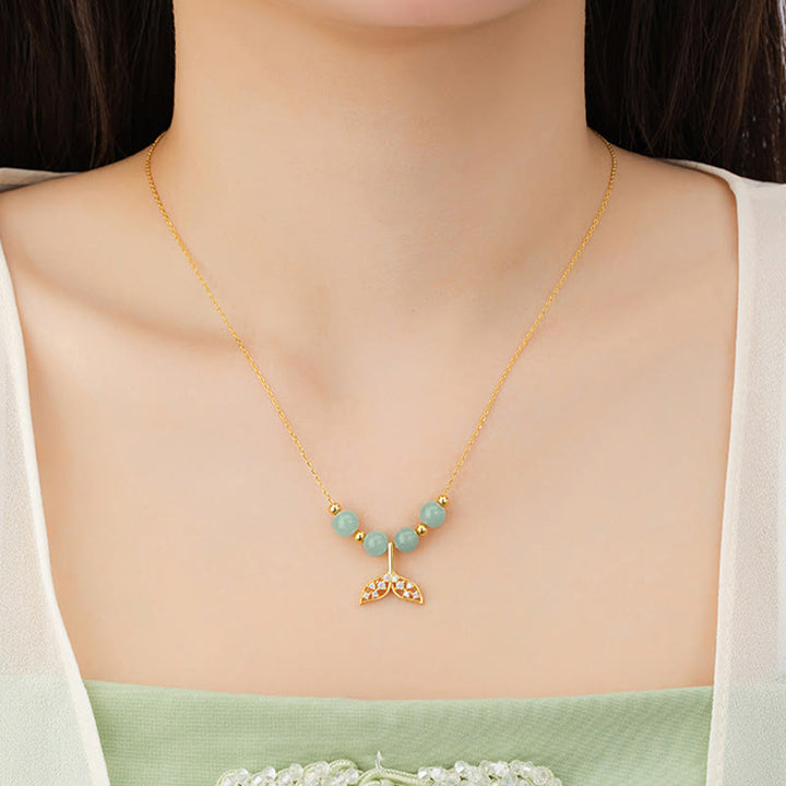 Colgante de collar de la suerte con cuentas de jade hetiano de plata de ley 925 con Buddha Stones