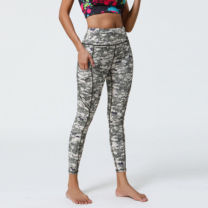 Buddha Stones Rose Lines Tiger Leopard Print Deportes Fitness Leggings de cintura alta Pantalones de yoga para mujer con bolsillos - image 25