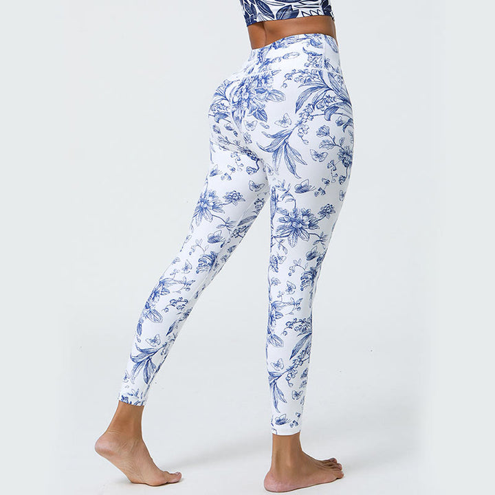 Pantalones de yoga para mujer con estampado de Buddha Stones, flores, hojas, dientes de león, piñas, deportivos, Fitness, cintura alta - image 5