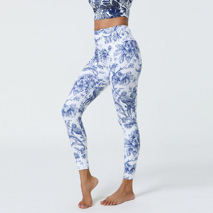 Pantalones de yoga para mujer con estampado de Buddha Stones, flores, hojas, dientes de león, piñas, deportivos, Fitness, cintura alta - image 3