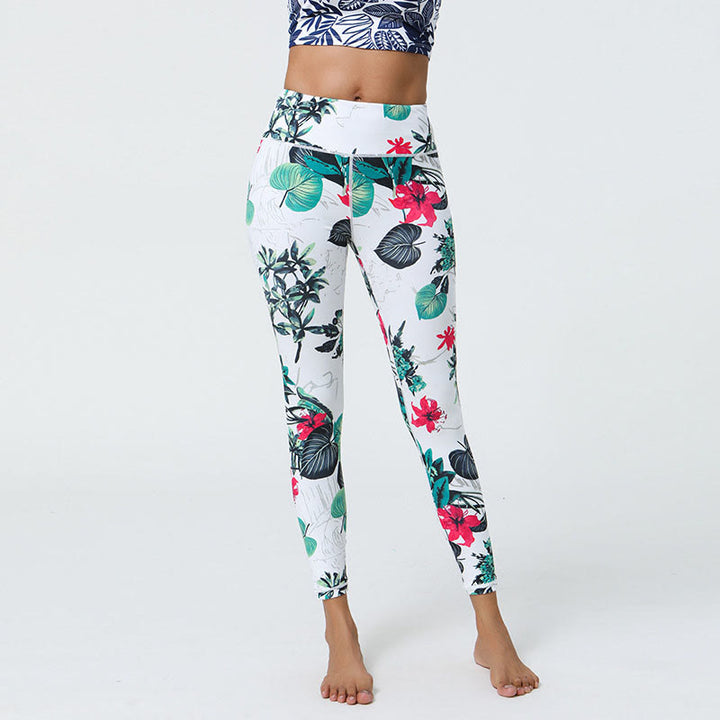 Pantalones de yoga para mujer con estampado de Buddha Stones, flores, hojas, dientes de león, piñas, deportivos, Fitness, cintura alta - image 8