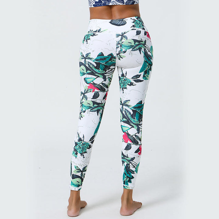 Pantalones de yoga para mujer con estampado de Buddha Stones, flores, hojas, dientes de león, piñas, deportivos, Fitness, cintura alta - image 11