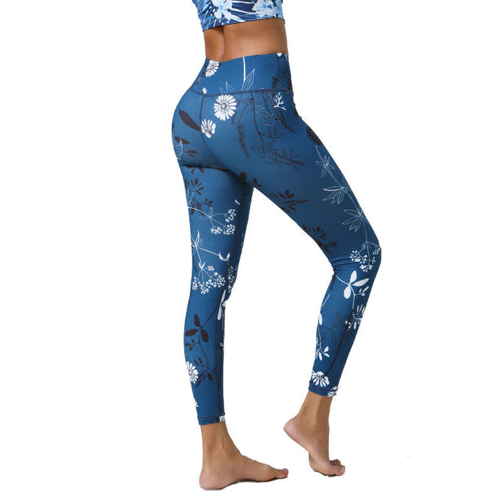 Pantalones de yoga para mujer con estampado de Buddha Stones, flores, hojas, dientes de león, piñas, deportivos, Fitness, cintura alta - image 17
